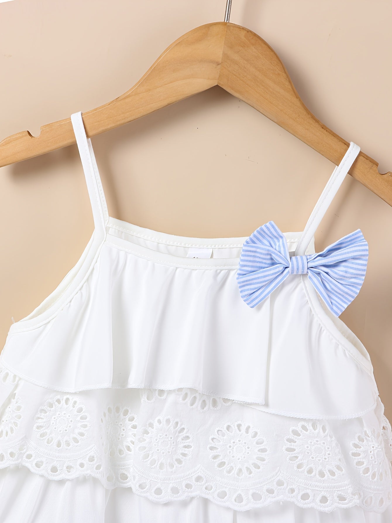 2pcs Infant & Toddler's Lovely Summer Outdoor Set, Schiffy Layered Cami Top & Shorts, Baby Girl's Clothes, Outdoor Cloth