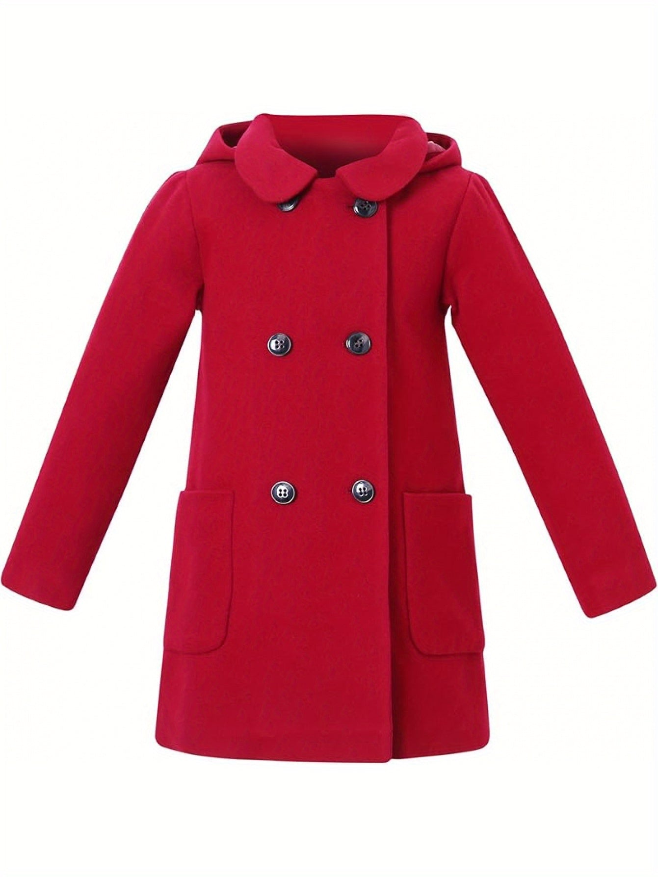 Bisous Girls’ Double-Breasted Trench Coat – Elegant Winter Jacket for Kids