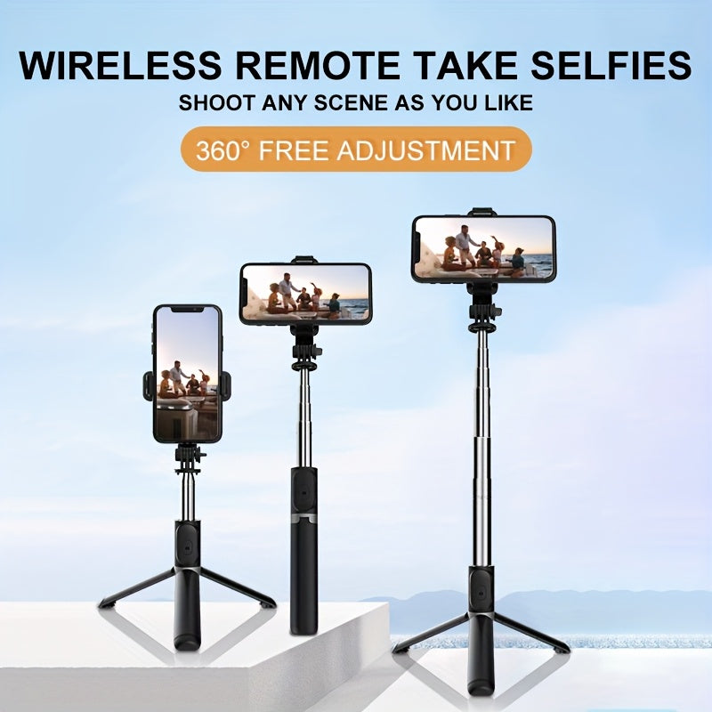 40" Selfie Stick Tripod with Wireless Remote – 360° Rotating Expandable Phone Tripod for iPhone & Android