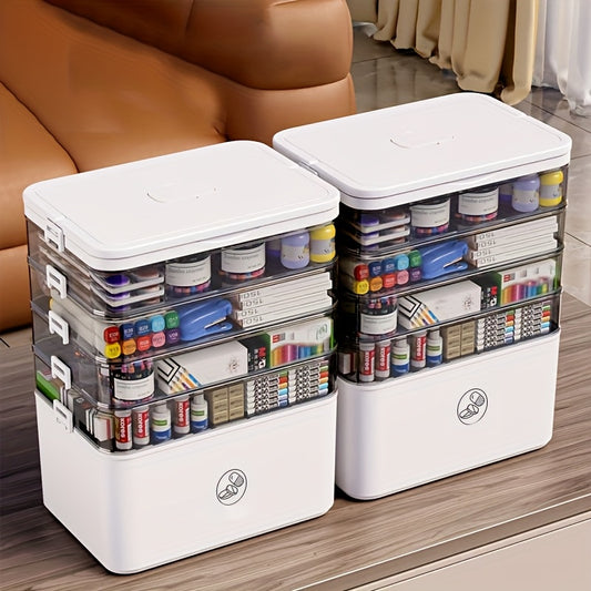 Large Capacity Multi-layer Classification Durable Portable Storage Box, Essential for Home And Travel, Transparent Storage Box - Easy to Clean, Suitable for Pill Box Organization, Office Supplies, Sewing Supplies, Bathroom Su