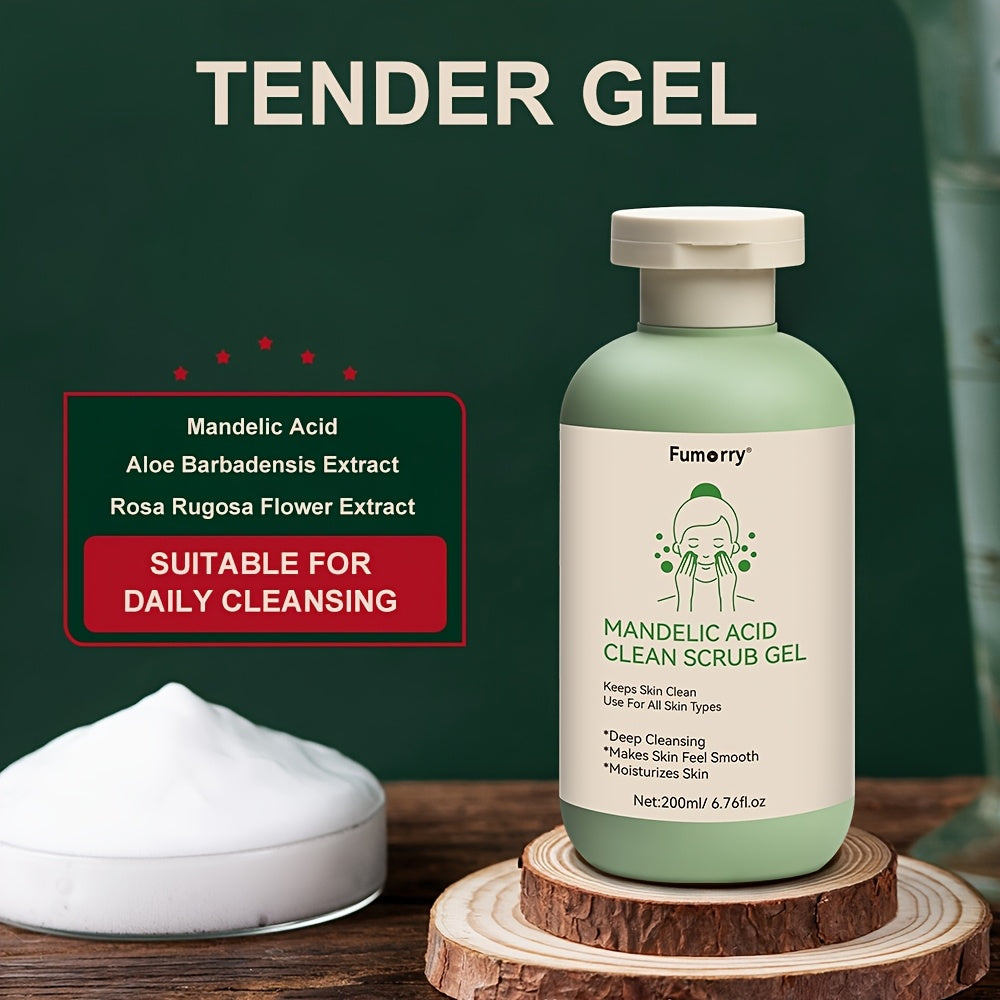 Deep Cleansing Exfoliating Gel - 200ml, with Mandelic Acid - Aloe & Rose Extract, Long-Lasting Moisture Cleanses Pores Exfoliating Gel for Both Face And Body Suitable for Daily Use
