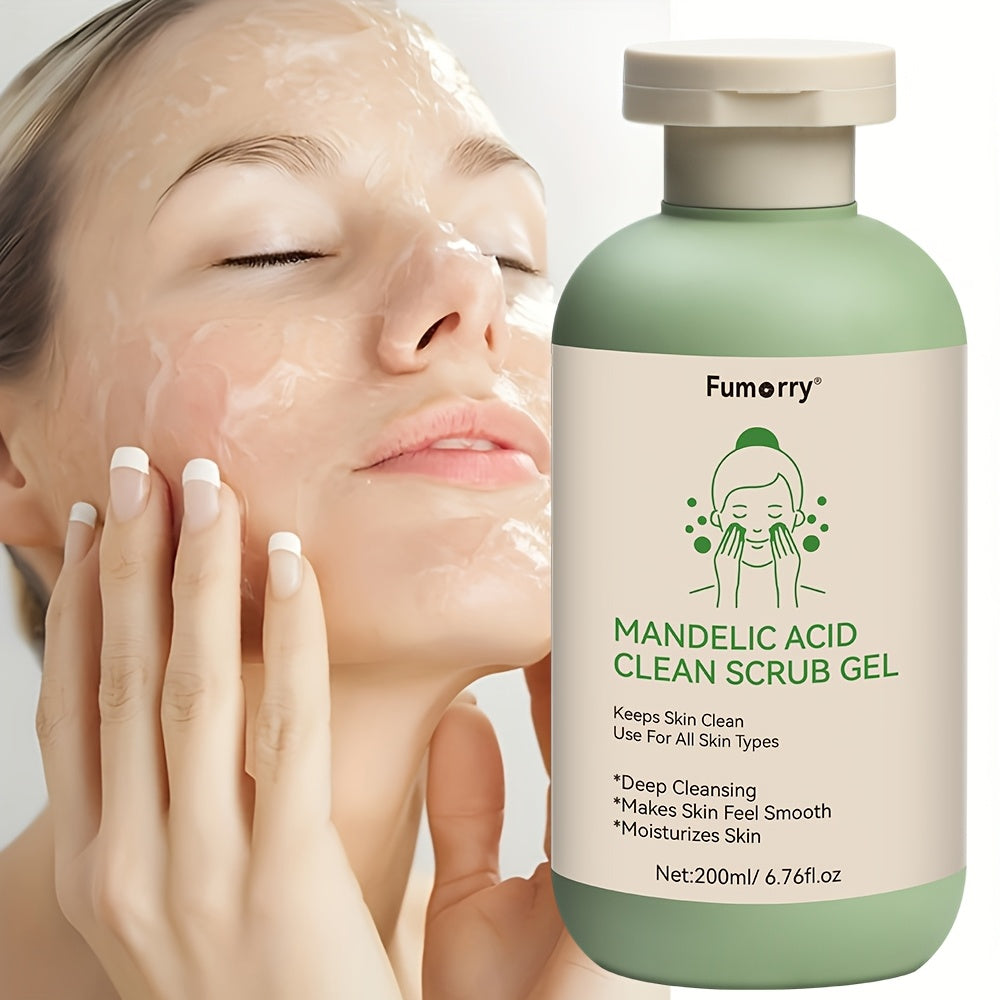 Deep Cleansing Exfoliating Gel - 200ml, with Mandelic Acid - Aloe & Rose Extract, Long-Lasting Moisture Cleanses Pores Exfoliating Gel for Both Face And Body Suitable for Daily Use