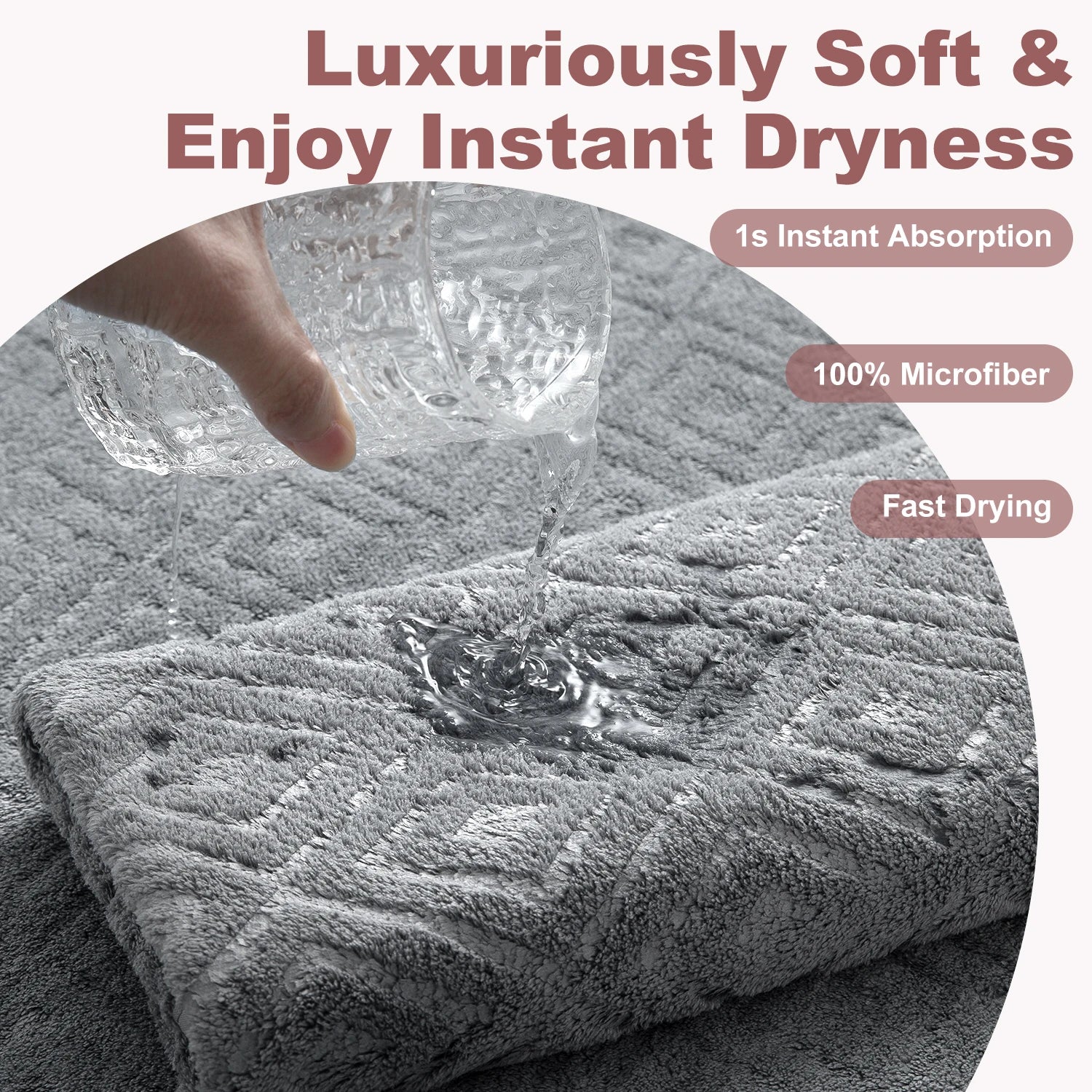 Bath Towels Belista 8-Piece Oversized Spa — 2 Sheets + 2 Hand + 4 Washcloths for Gym, Spa, Home — view 5 of bath & towels