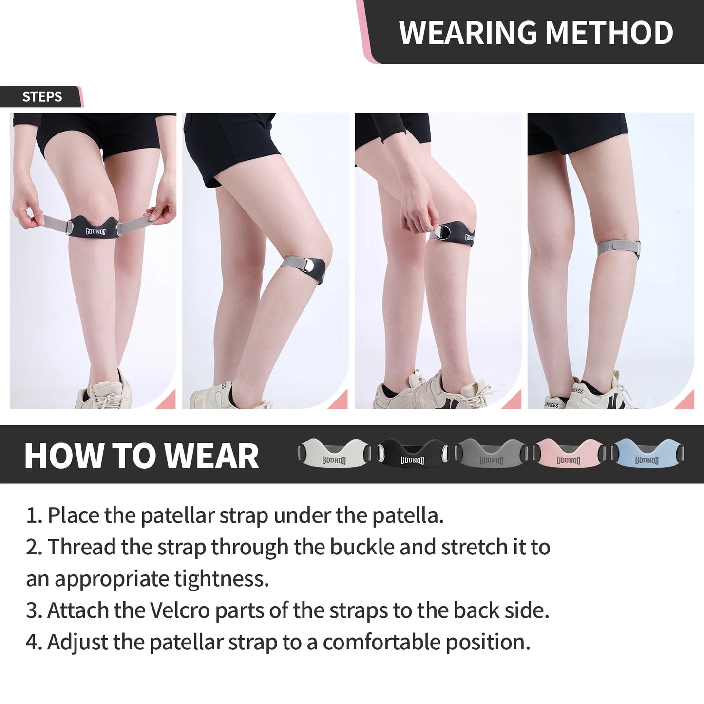 GOUNOD Patellar Tendon Knee Strap — Adjustable Pain Relief for Runners — view 5 of braces & support