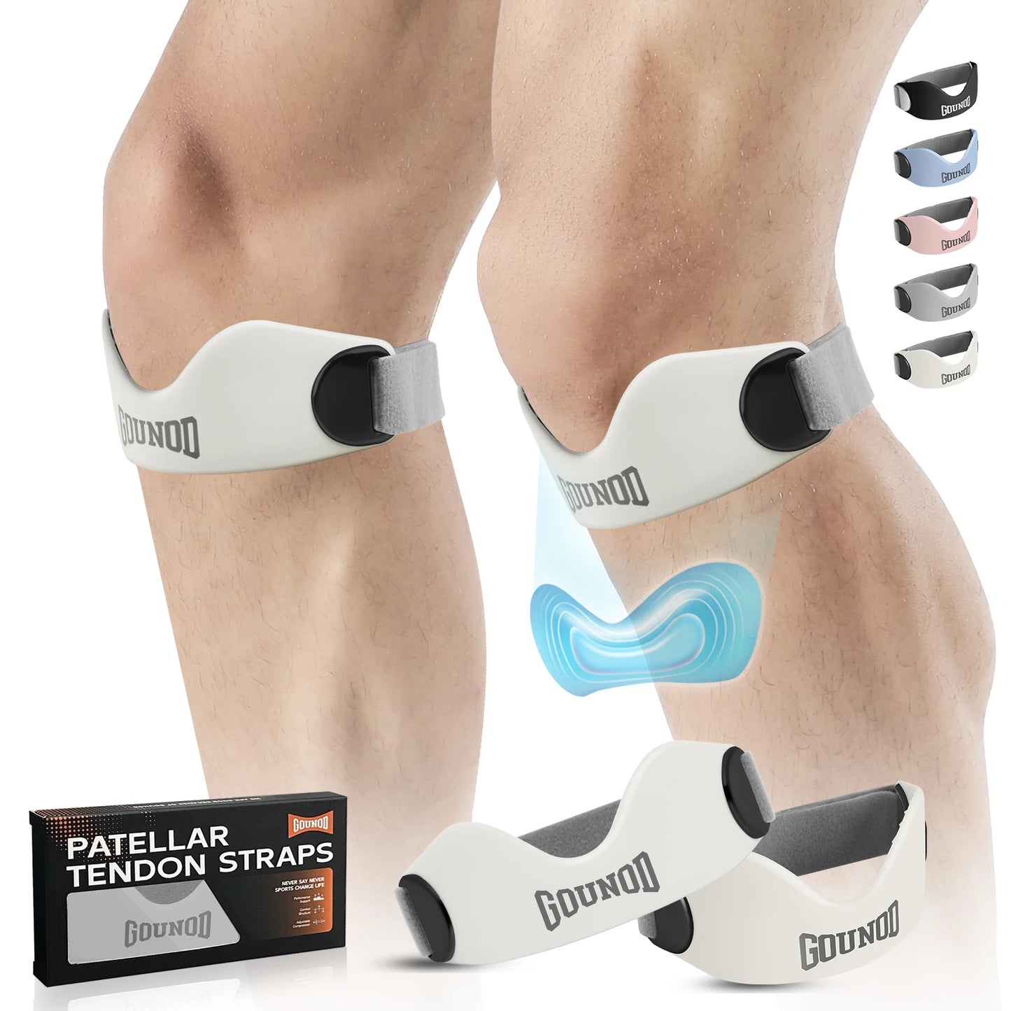 GOUNOD Patellar Tendon Knee Strap — Adjustable Pain Relief for Runners — view 6 of braces & support