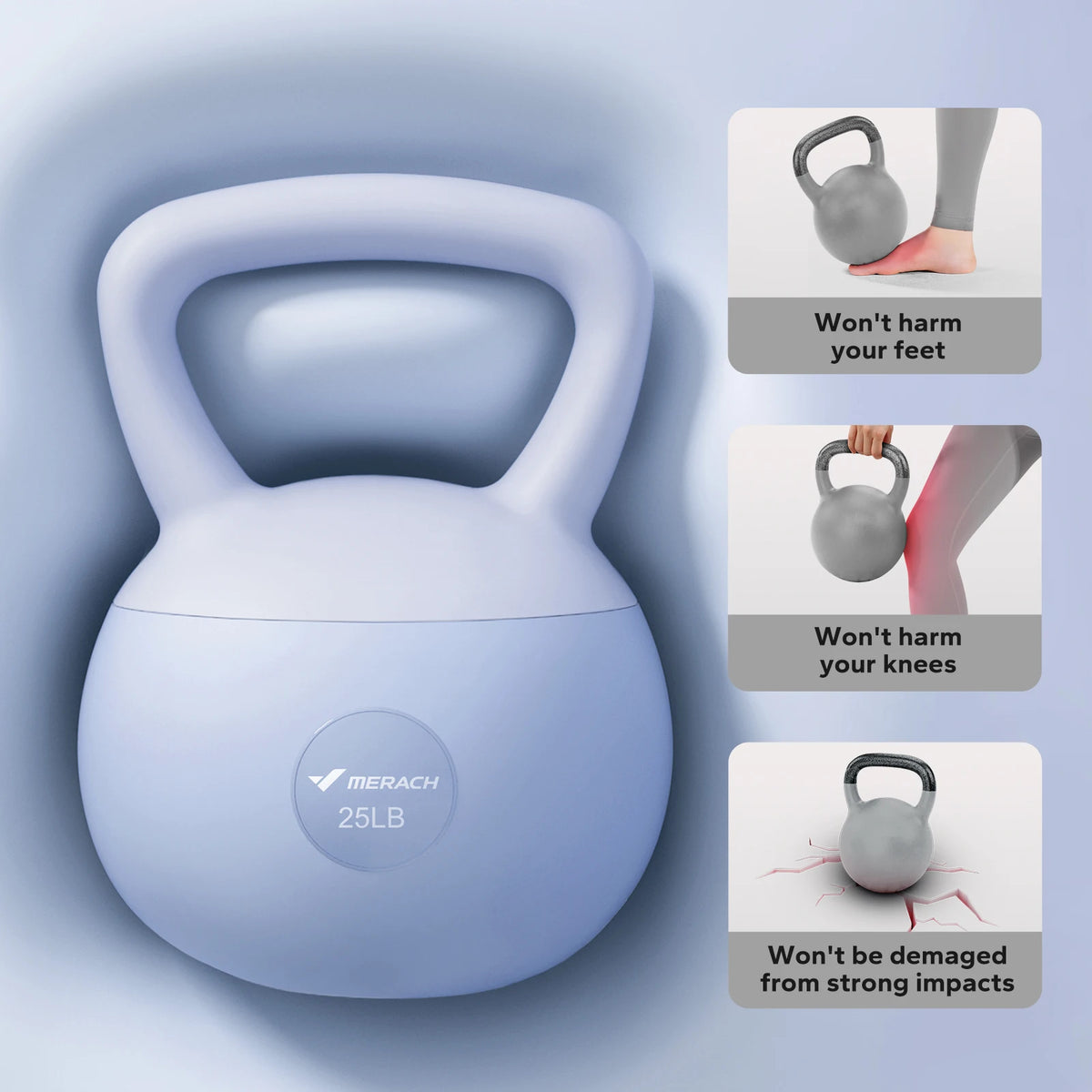 Sand-Filled PVC Kettlebell, Shock-Absorbing Quiet Design — product photo 4
