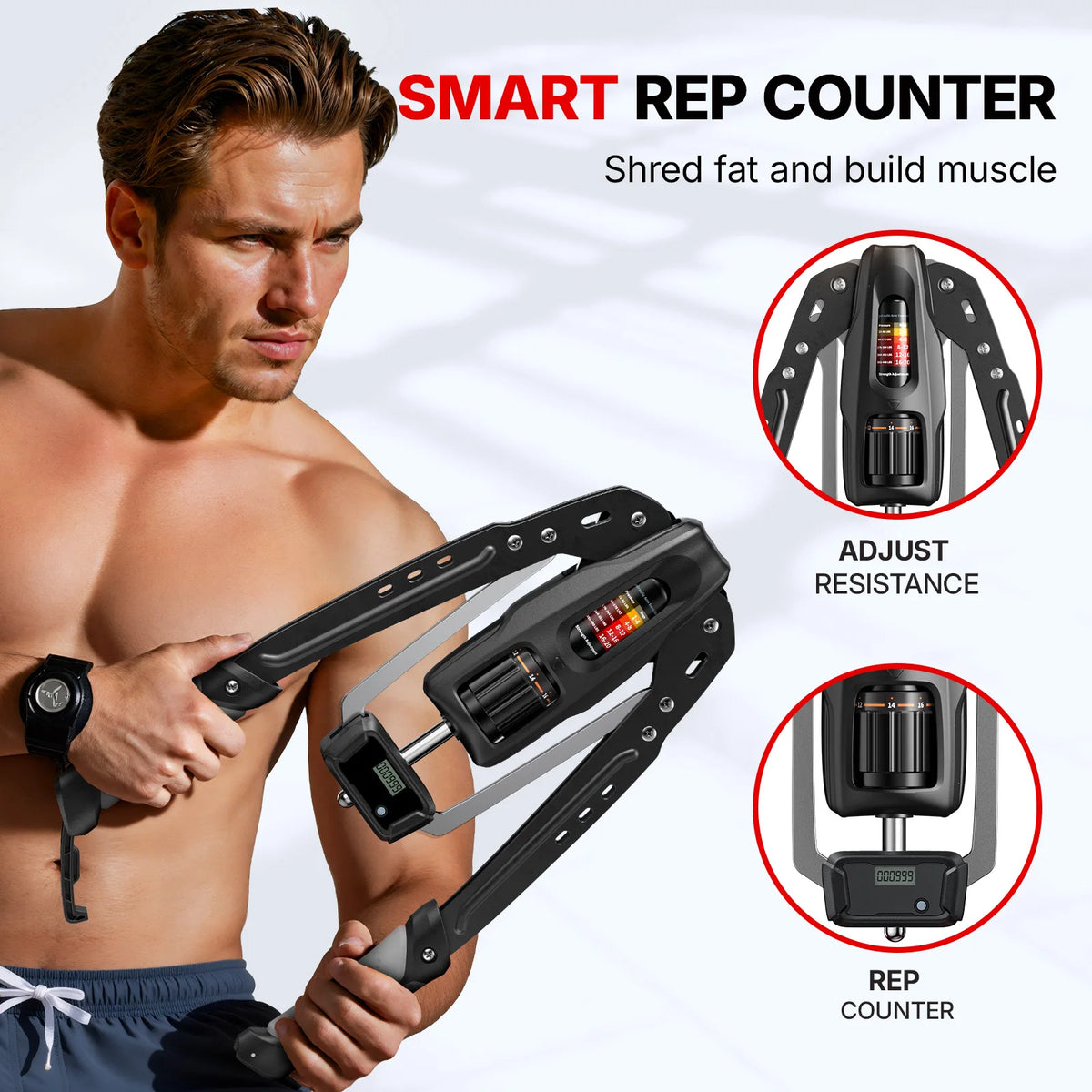 Adjustable Hydraulic Arm Trainer with Digital Counter, 22-440 lb — product photo 7
