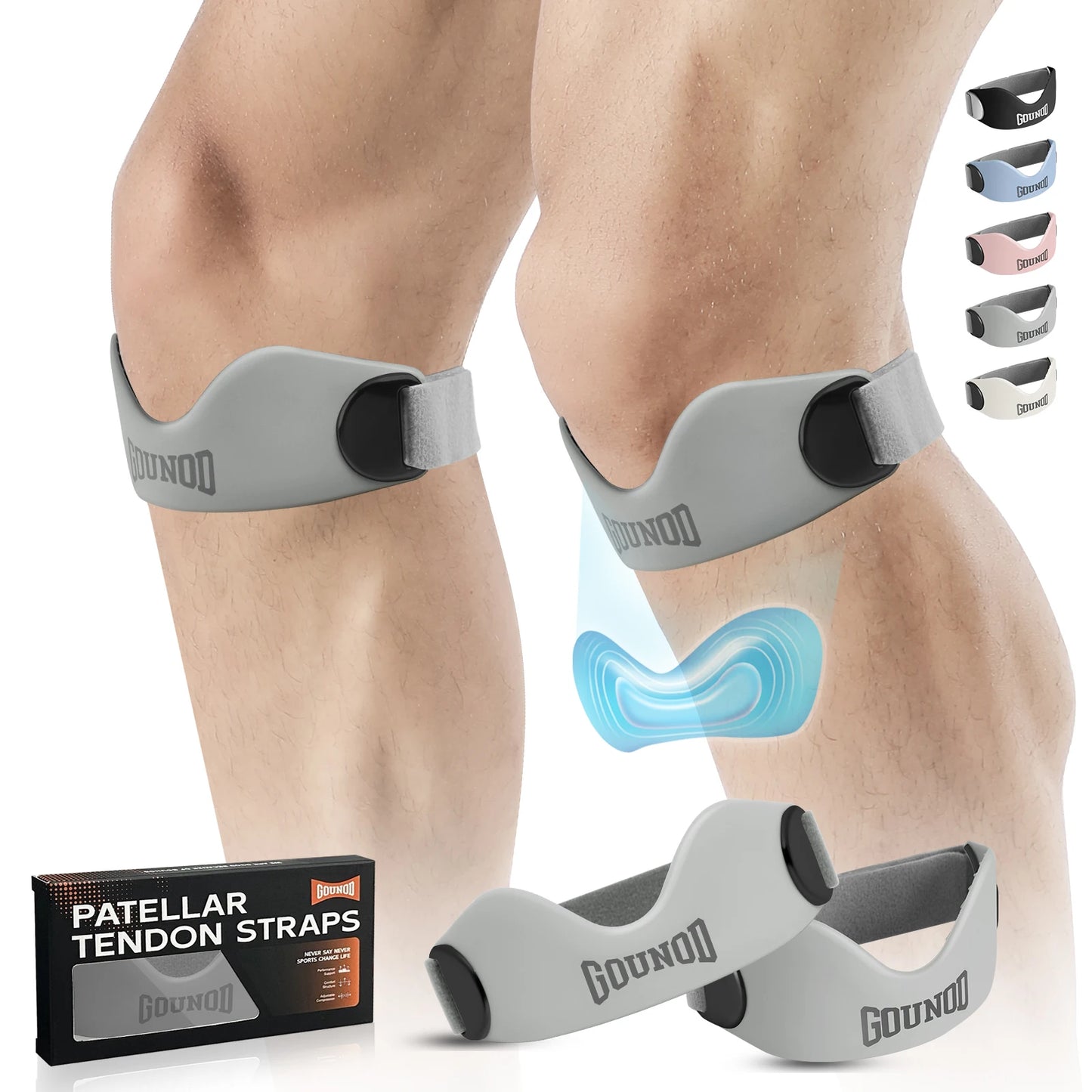 GOUNOD Patellar Tendon Knee Strap — Adjustable Pain Relief for Runners — view 7 of braces & support