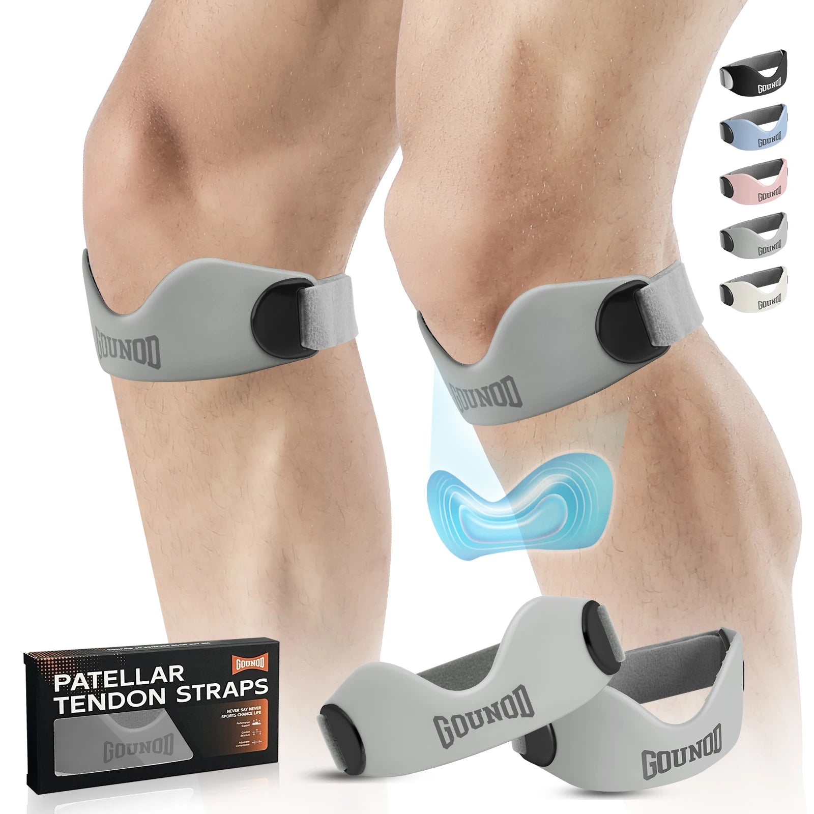 GOUNOD Patellar Tendon Knee Strap — Adjustable Pain Relief for Runners — view 7 of braces & support