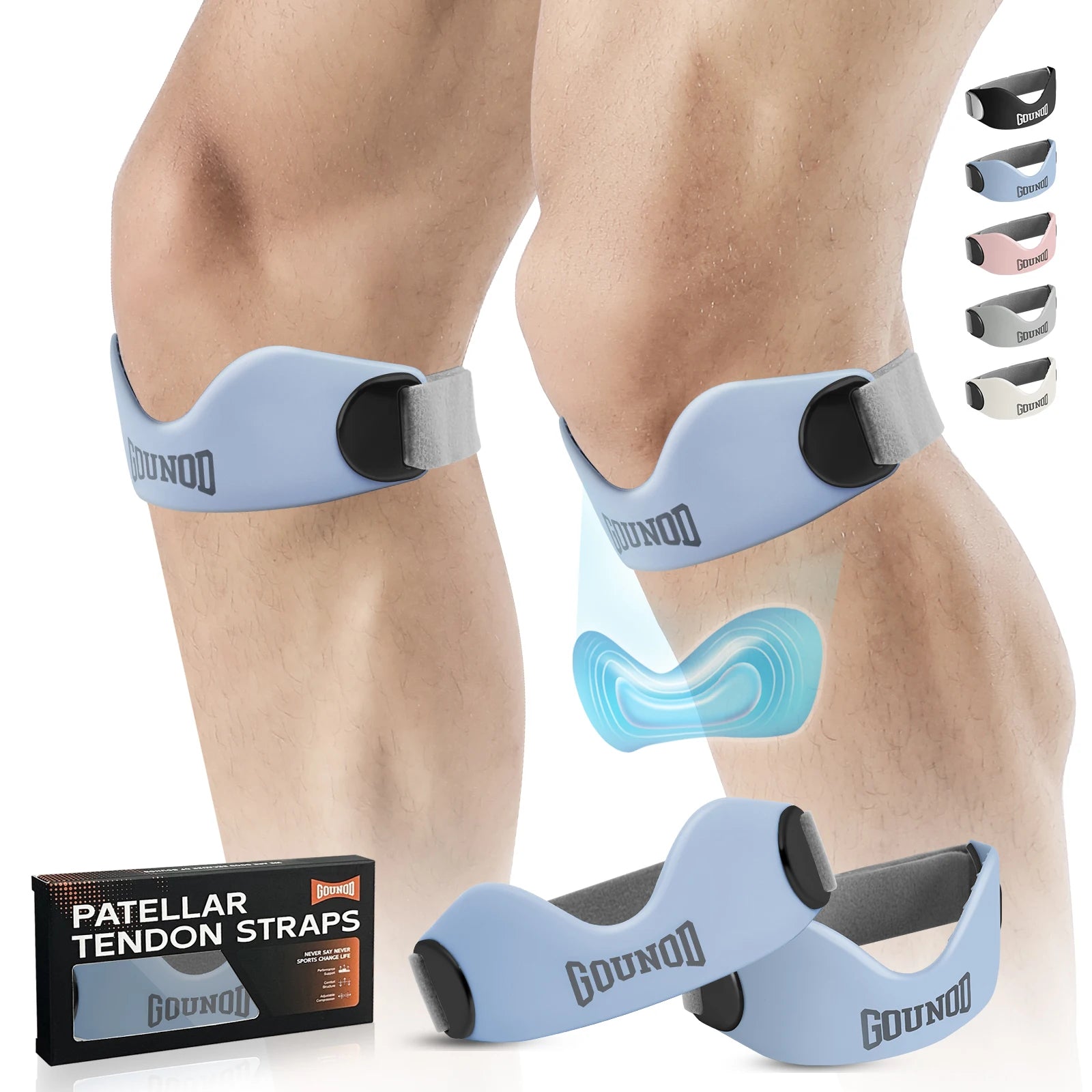 GOUNOD Patellar Tendon Knee Strap — Adjustable Pain Relief for Runners — view 8 of braces & support