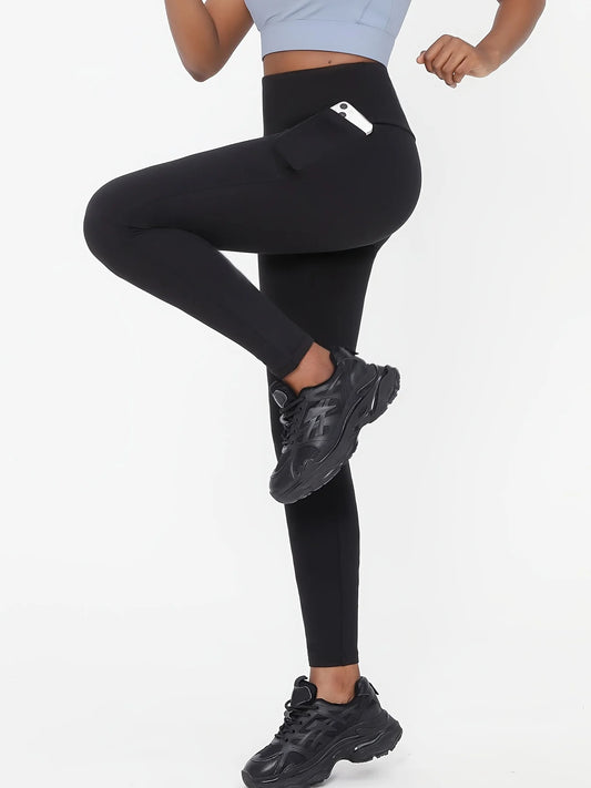 Plus-Size High-Waisted Black Yoga Leggings — Flexible Comfortable Workout Fit — view 1 of sports & fitness