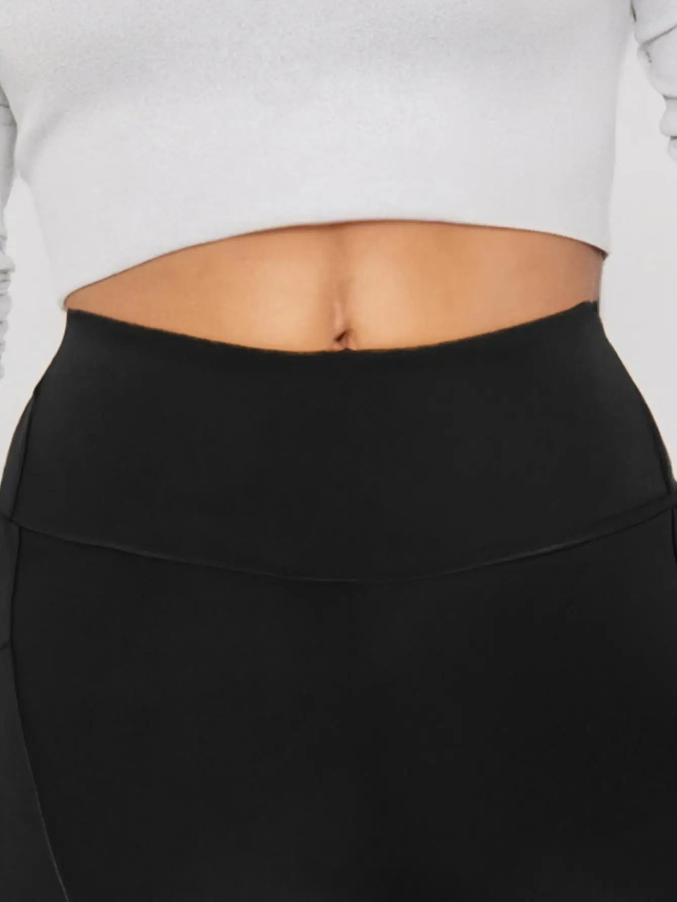 Plus-Size Black Yoga Leggings — Flexible Stretchy Comfortable High-Waisted Fit — view 5 of sports & fitness