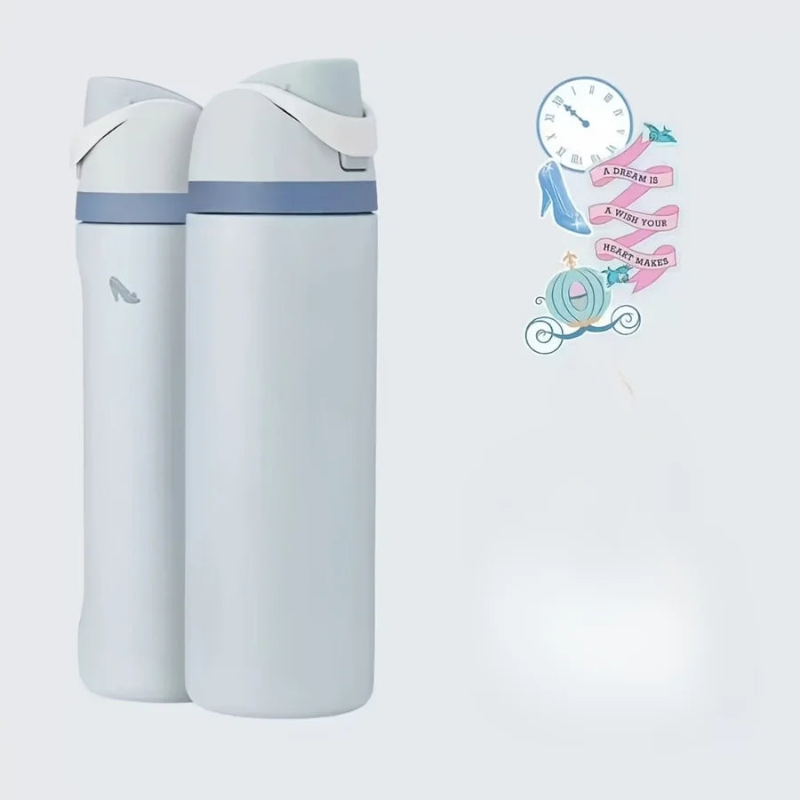 24oz / 32oz Insulated Stainless Tumbler with Straw — Carry-Handle Cup
