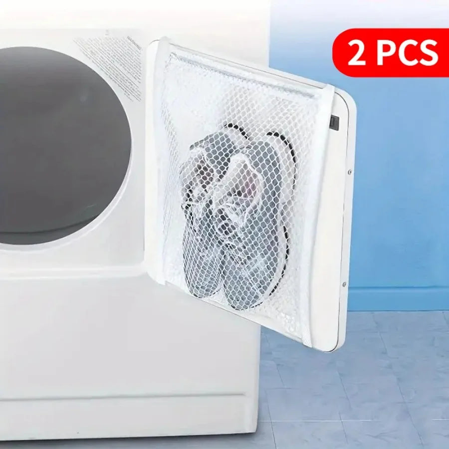 2-Pack White Shoe Laundry Bags – Mesh Sports Shoe Wash Bags for Shoes & Clothes