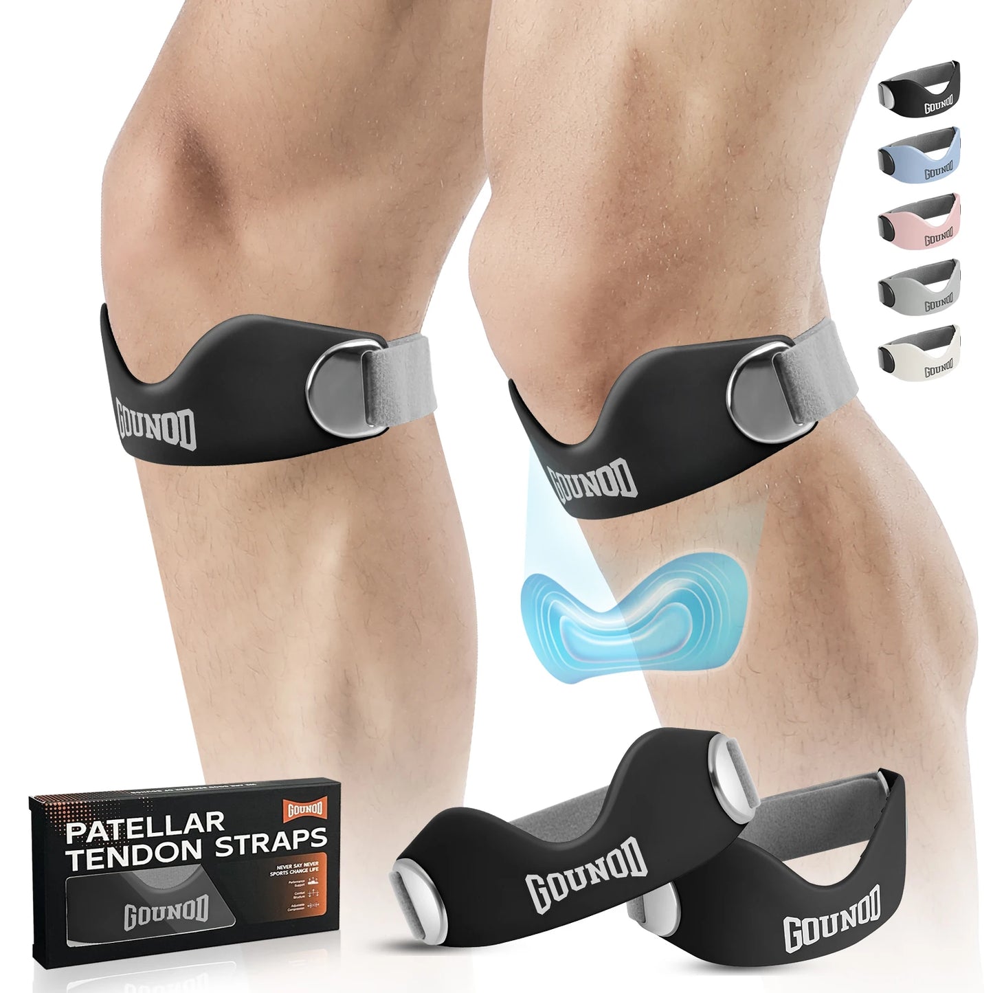 GOUNOD Patellar Tendon Knee Strap — Adjustable Pain Relief for Runners — view 1 of braces & support