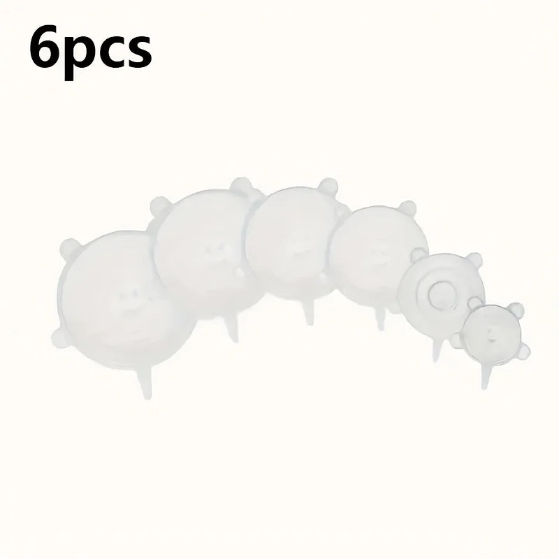 6PCS Reusable Silicone Food Seal Wraps – Leak-Free Covers, Fridge & Dishwasher Safe, Heat Resistant