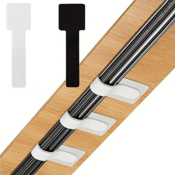 10-Pack Self-Adhesive Nylon Zip Ties – Black/White Cable Management Wire Holders — view 1 of electronics & gadgets