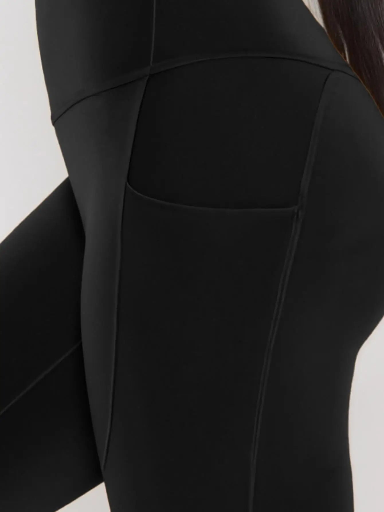 Plus-Size Black Yoga Leggings — Flexible Stretchy Comfortable High-Waisted Fit — view 2 of sports & fitness
