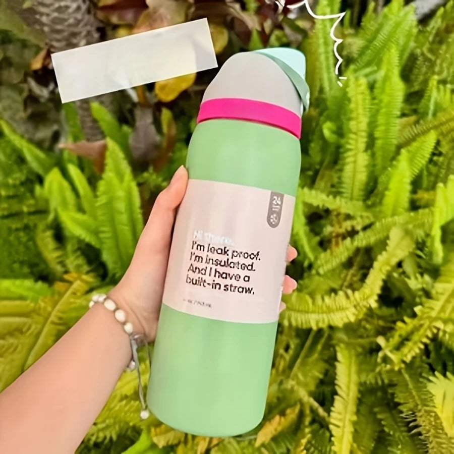 24oz / 32oz Insulated Stainless Tumbler with Straw — Carry-Handle Cup — view 6 of outdoor sports