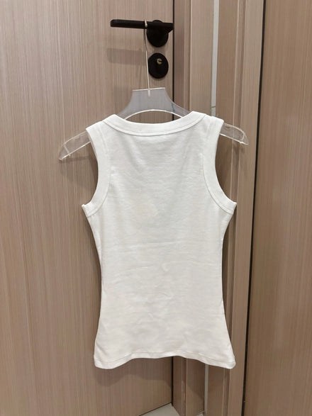 Street-Style Knit Camisole Vest — Slim-Fit Solid Knitted Tank for Spring & Summer — view 1 of tanks & camisoles