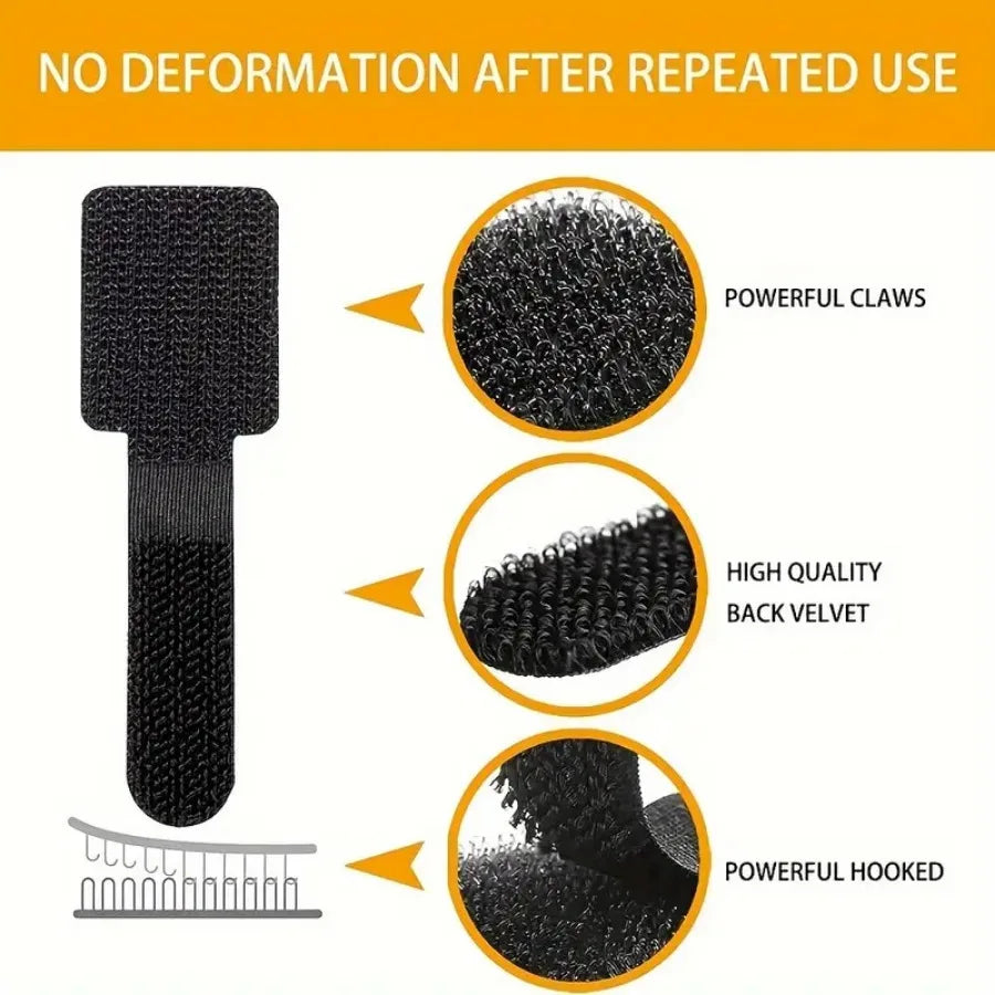 10-Pack Self-Adhesive Nylon Zip Ties – Black/White Cable Management Wire Holders