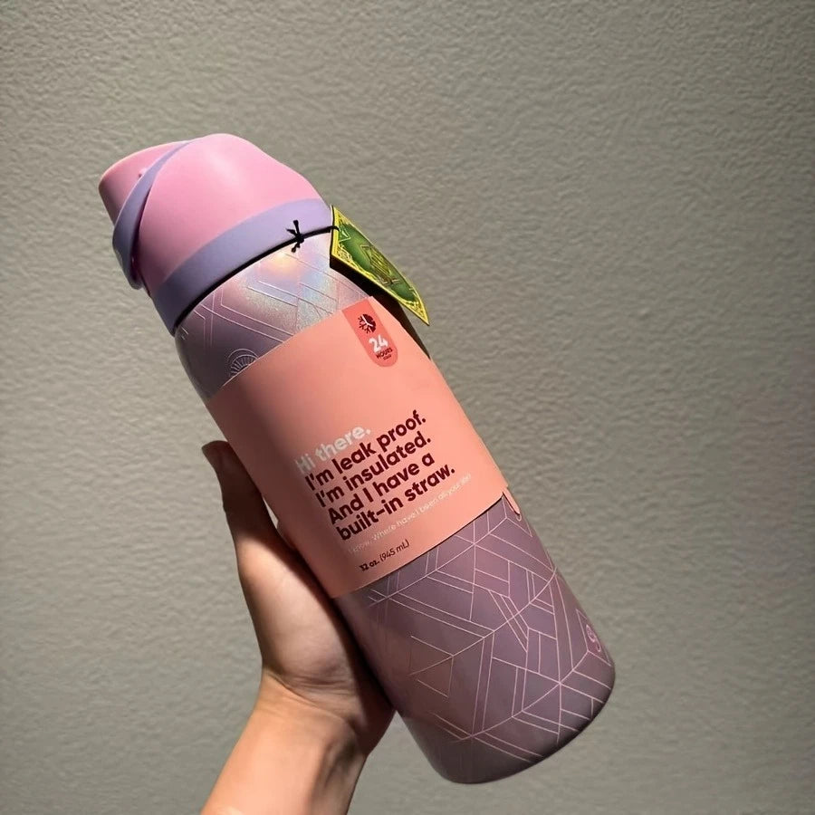 24oz / 32oz Insulated Stainless Tumbler with Straw — Carry-Handle Cup — view 17 of outdoor sports
