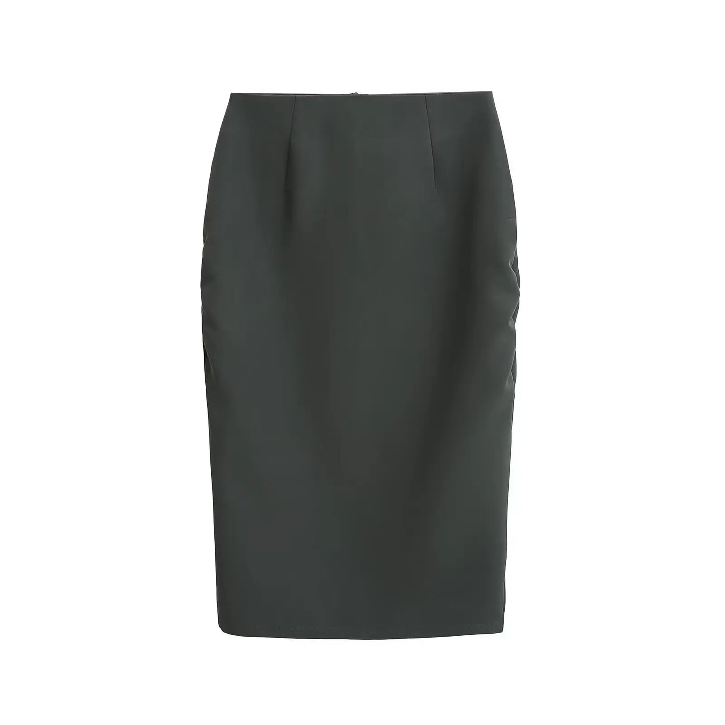 Premium Black Midi Skirt — Minimalist Quiet-Luxury Wardrobe Staple — front view