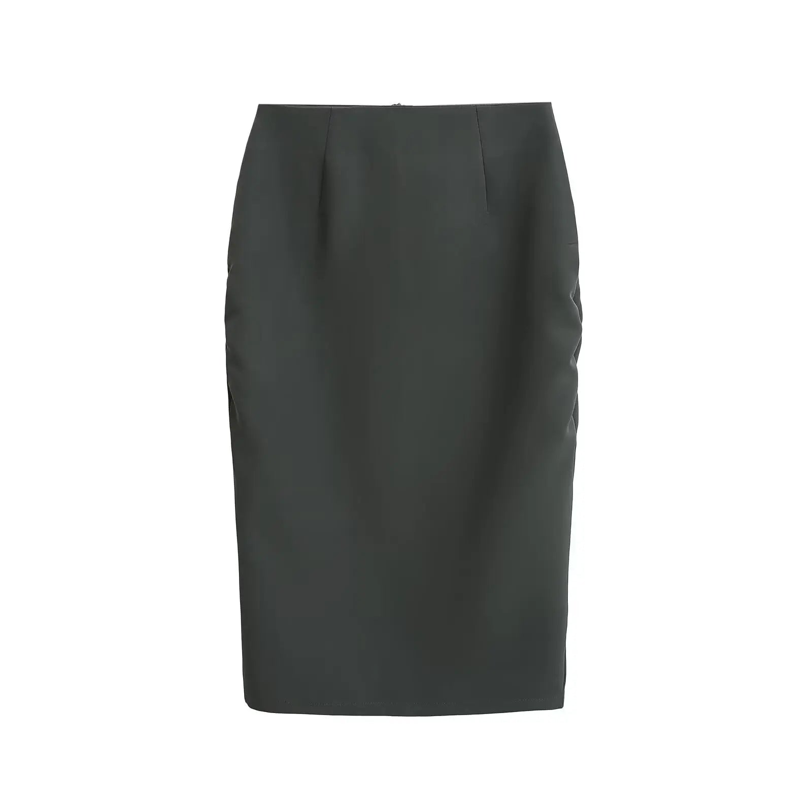 Premium Black Midi Skirt — Minimalist Quiet-Luxury Wardrobe Staple — front view
