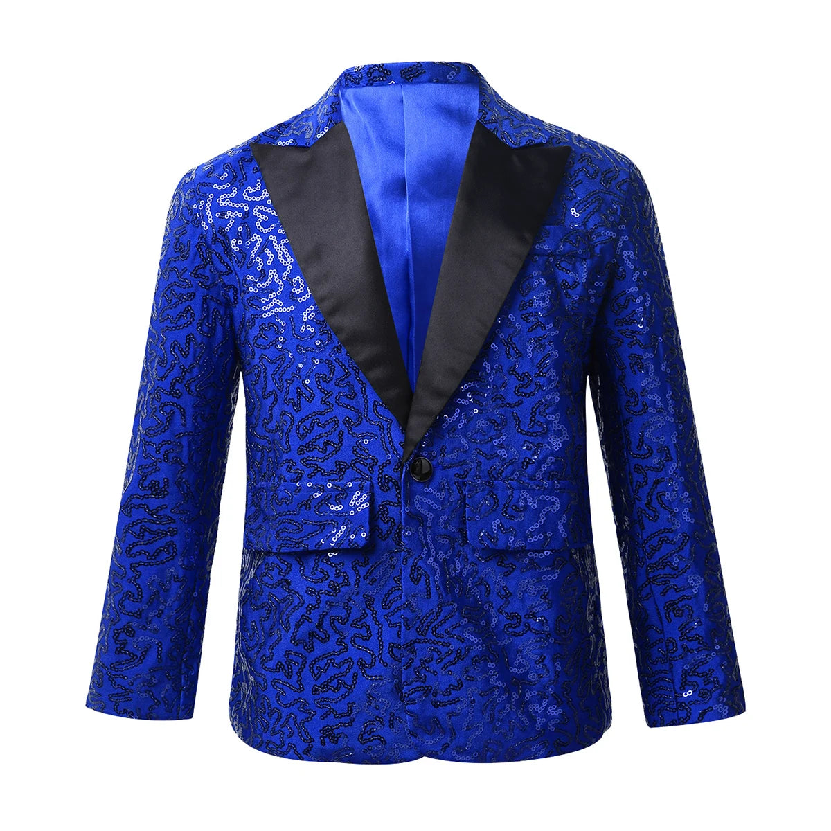 Shine Bright with the Kids' Boys Sequins Suit Blazer – Perfect for Special Occasions!