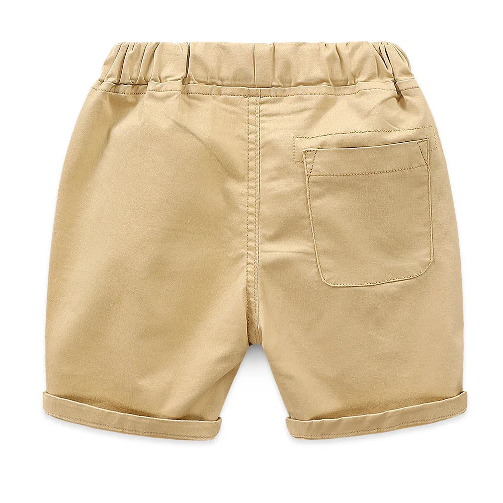 DE PEACH New Kids Boys Casual Shorts Summer Solid Color Cotton Baby Girls Loose