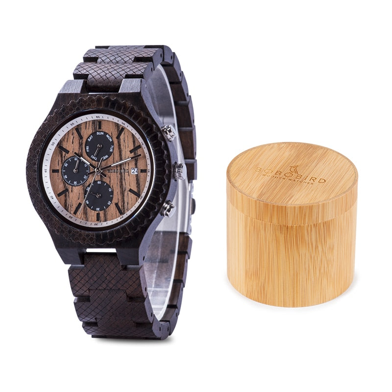 BOBOBIRD Rosewood Wood Watch Men