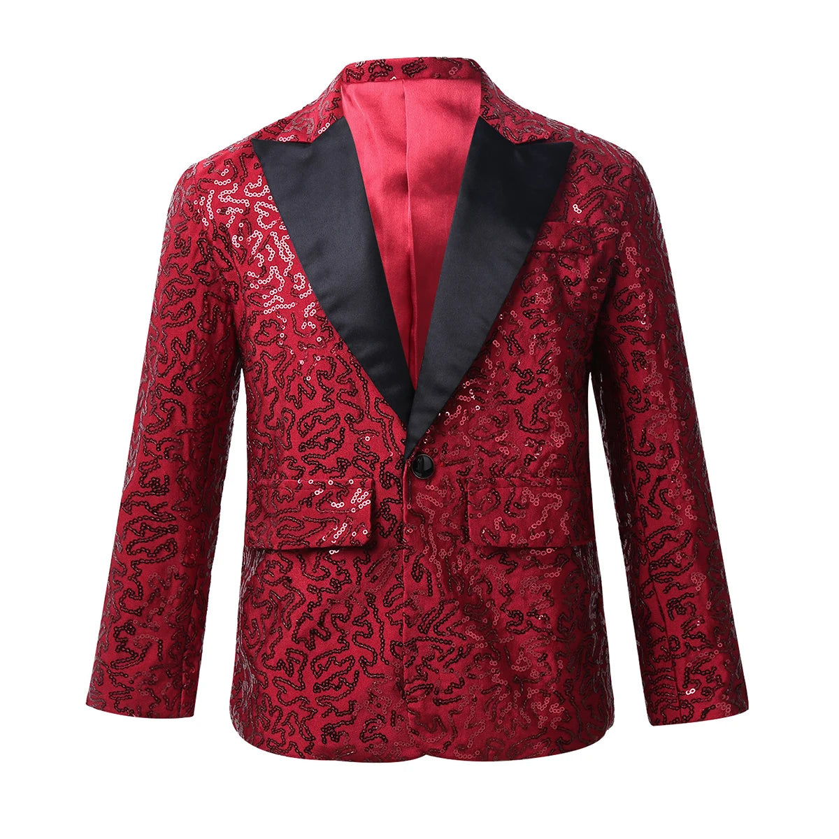 Shine Bright with the Kids' Boys Sequins Suit Blazer – Perfect for Special Occasions!