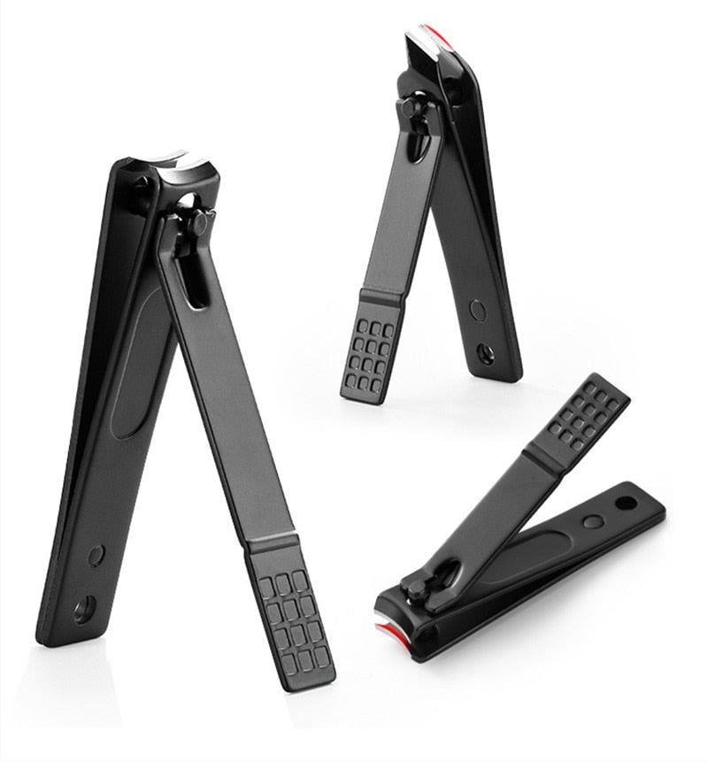 3 Styles Black Stainless Steel Nail Clippers – Durable Professional Manicure & Pedicure Trimmer Set