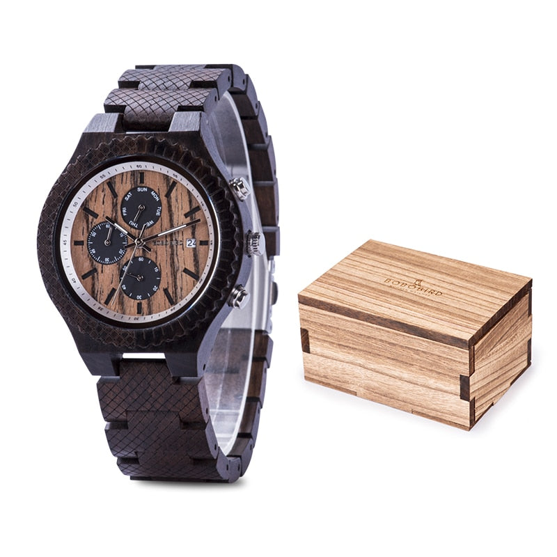 BOBOBIRD Rosewood Wood Watch Men