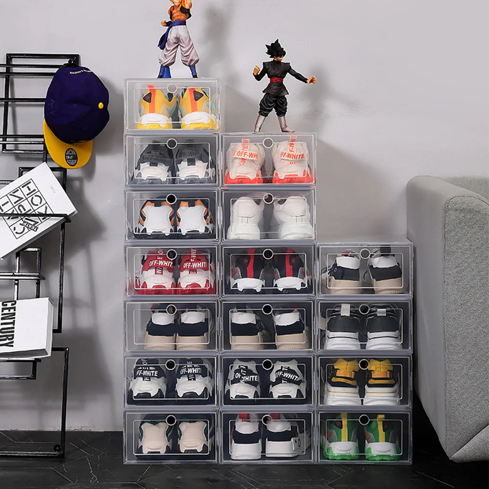 Transparent Shoe Storage Boxes — 6-Pack Foldable Stackable Organizers — view 4 of shoe accessories