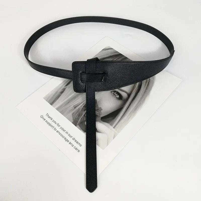 Belts Designer Knot PU Leather Women's Wide Waistband — Cummerbund Style — view 9 of belts