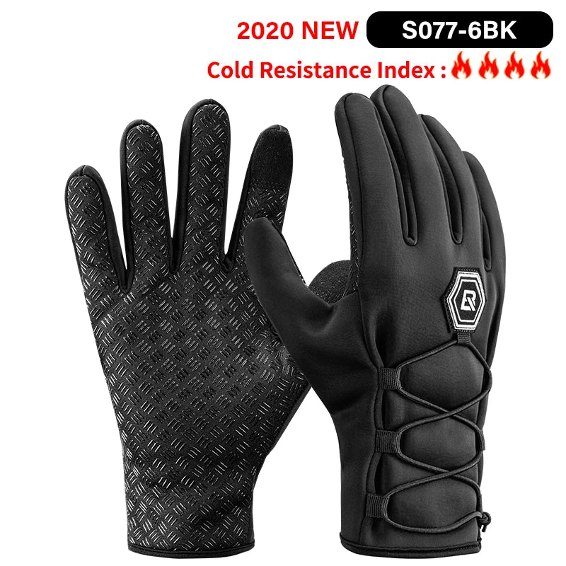 ROCKBROS Cycling Gloves Thermal Winter Full-Finger — Windproof Touchscreen SBR Shockproof Bike Gloves — view 11 of gloves