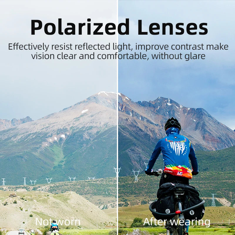ROCKBROS Polarized Sport Sunglasses UV400 — Bicycle Hiking Camping Golf Cycling Eyewear Pro Grade — view 5 of sunglasses