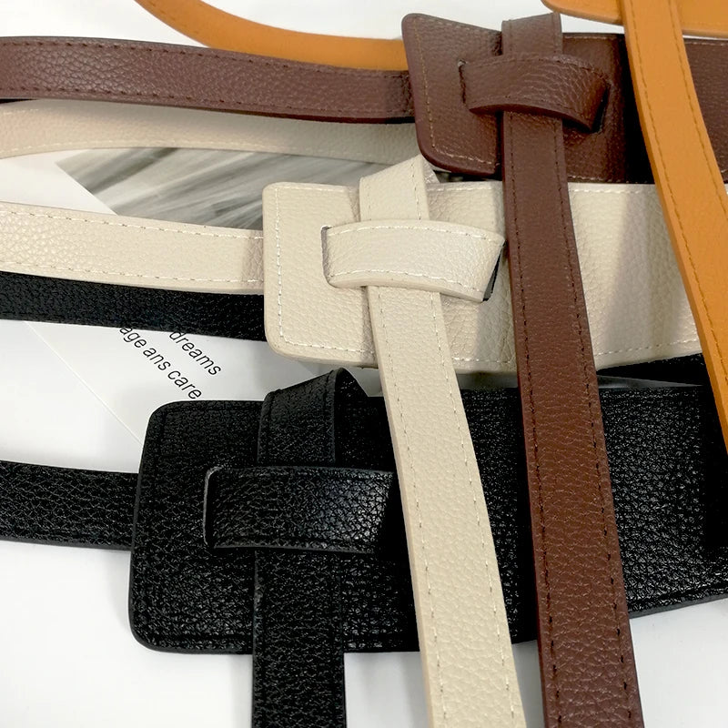 Belts Designer Knot PU Leather Women's Wide Waistband — Cummerbund Style — view 6 of belts