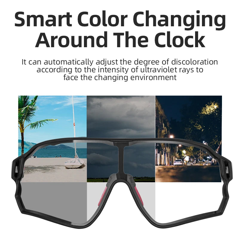 MTB Road Cycling Sunglasses Photochromic UV400 — Ultra-Light Sport Safe Eyewear Equipment — view 2 of sunglasses
