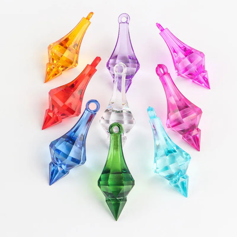 Home Decor Hanging Diamond Drop Crystal Beads — 10 Pcs Acrylic Chandelier DIY Wedding Pendants — view 4 of home decor