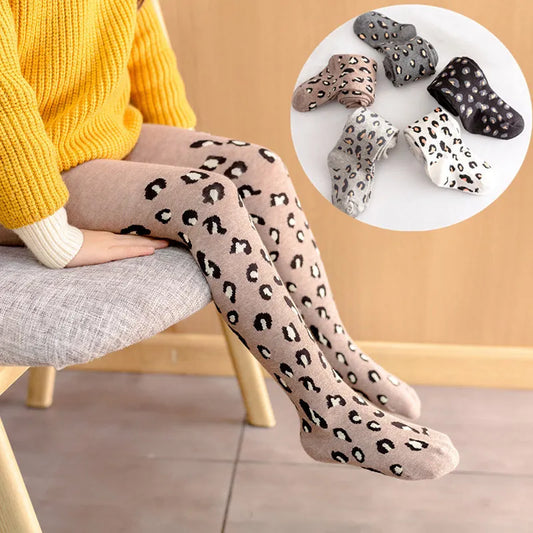 Leopard Print kids Tights For Girls 2024 New Autumn Winter Stockings Toddler Tights Baby 3-12