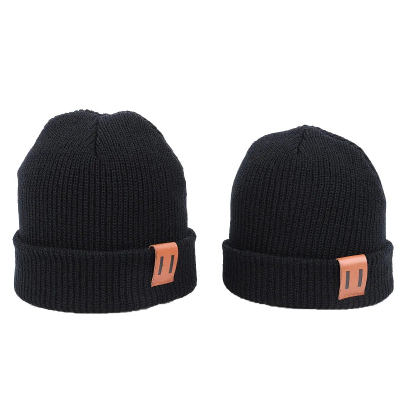 Knitted wool pullover hat for adults and children