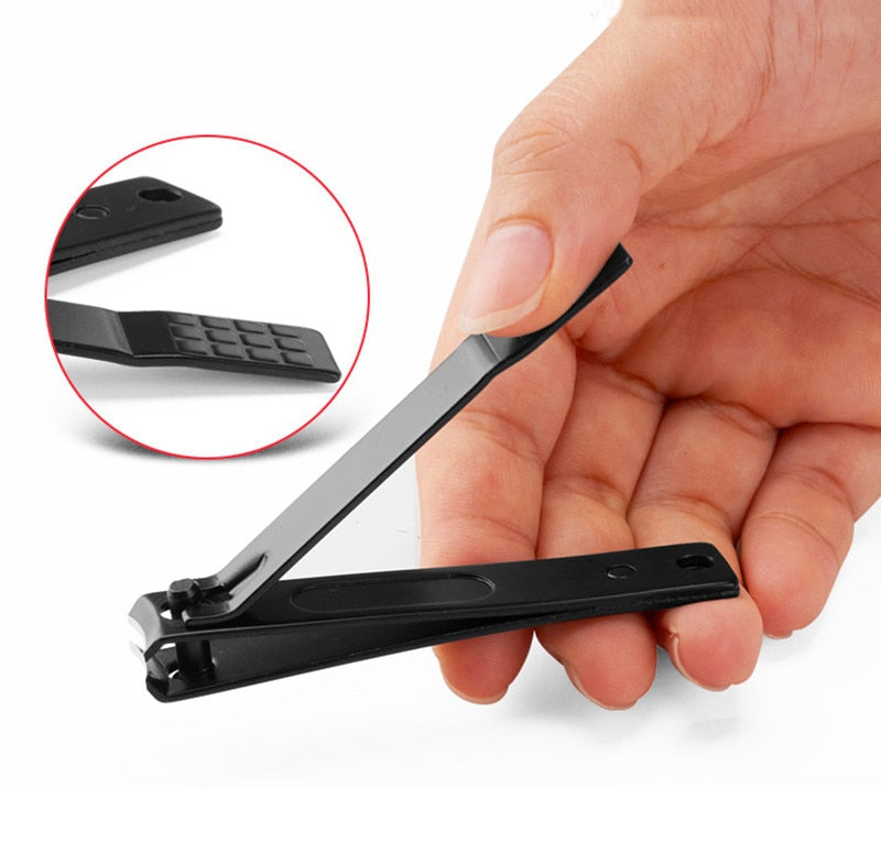 3 Styles Black Stainless Steel Nail Clippers – Durable Professional Manicure & Pedicure Trimmer Set