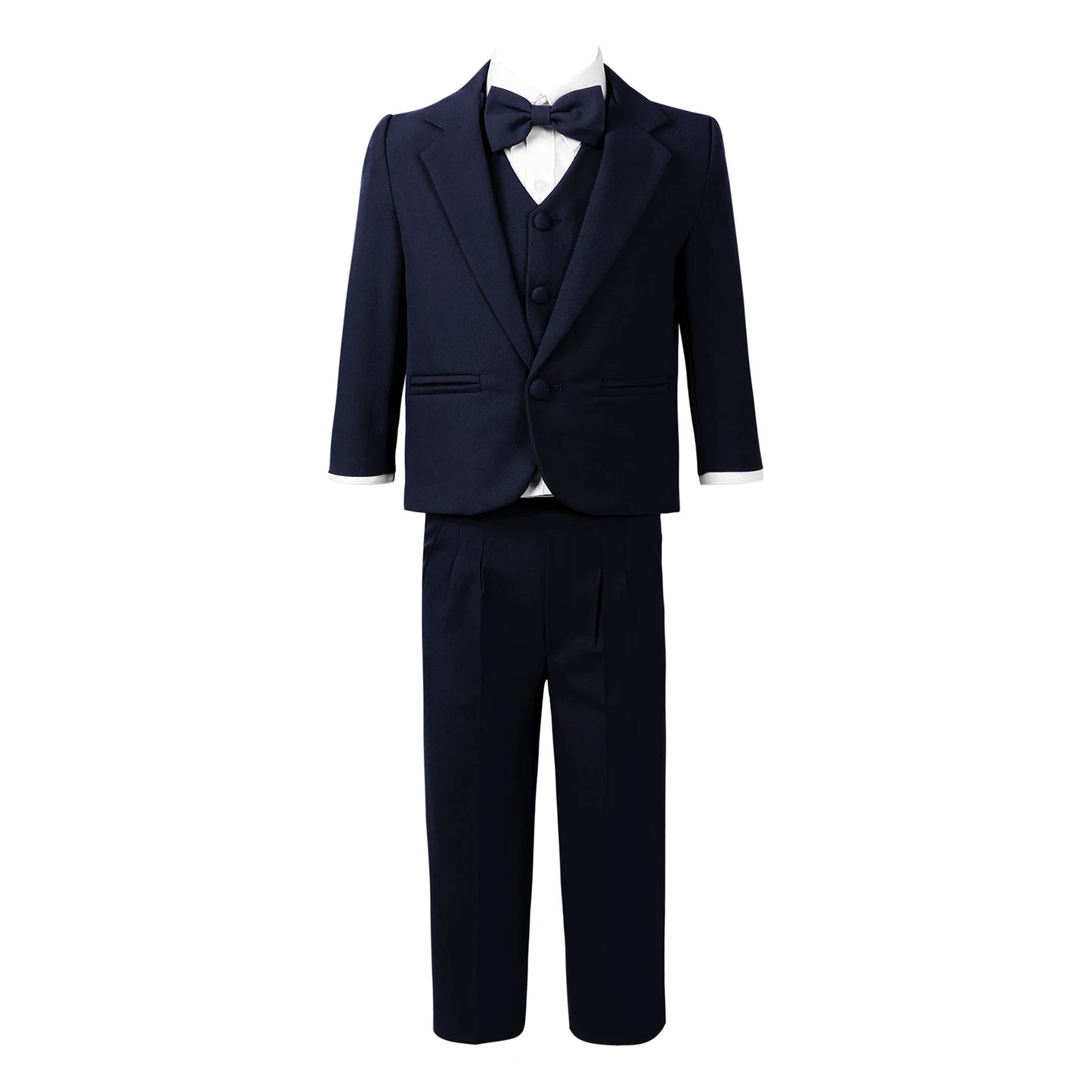 Baby Boys' 5-Piece Gentleman Suit – Formal Blazer, Shirt, Vest, Bow Tie & Pants