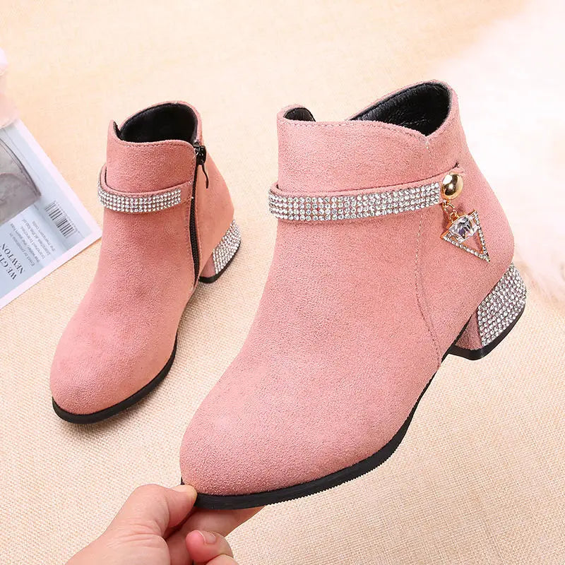 Autumn Winter Kids Boots Girls Shoes Children Fashion Boots For Wedding and Party Shoes Pink Red Black 4 5 6 7 8 9 10 11-14T