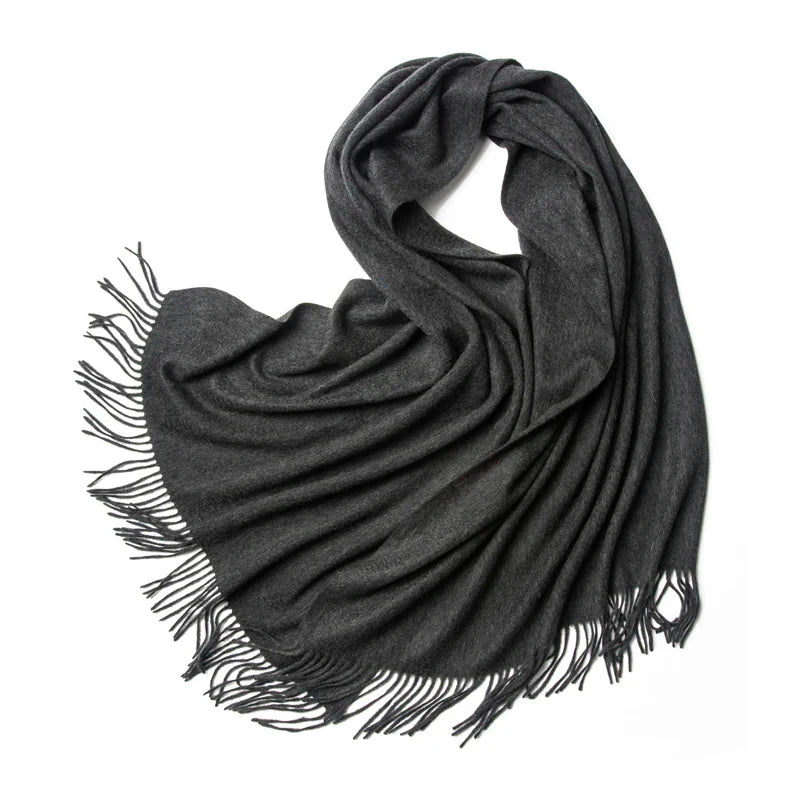 Pashmina Cape Scarf Stripe — Cashmere Shawl Poncho Statement Wrap, Autumn Editorial Piece — view 9 of scarves & wraps