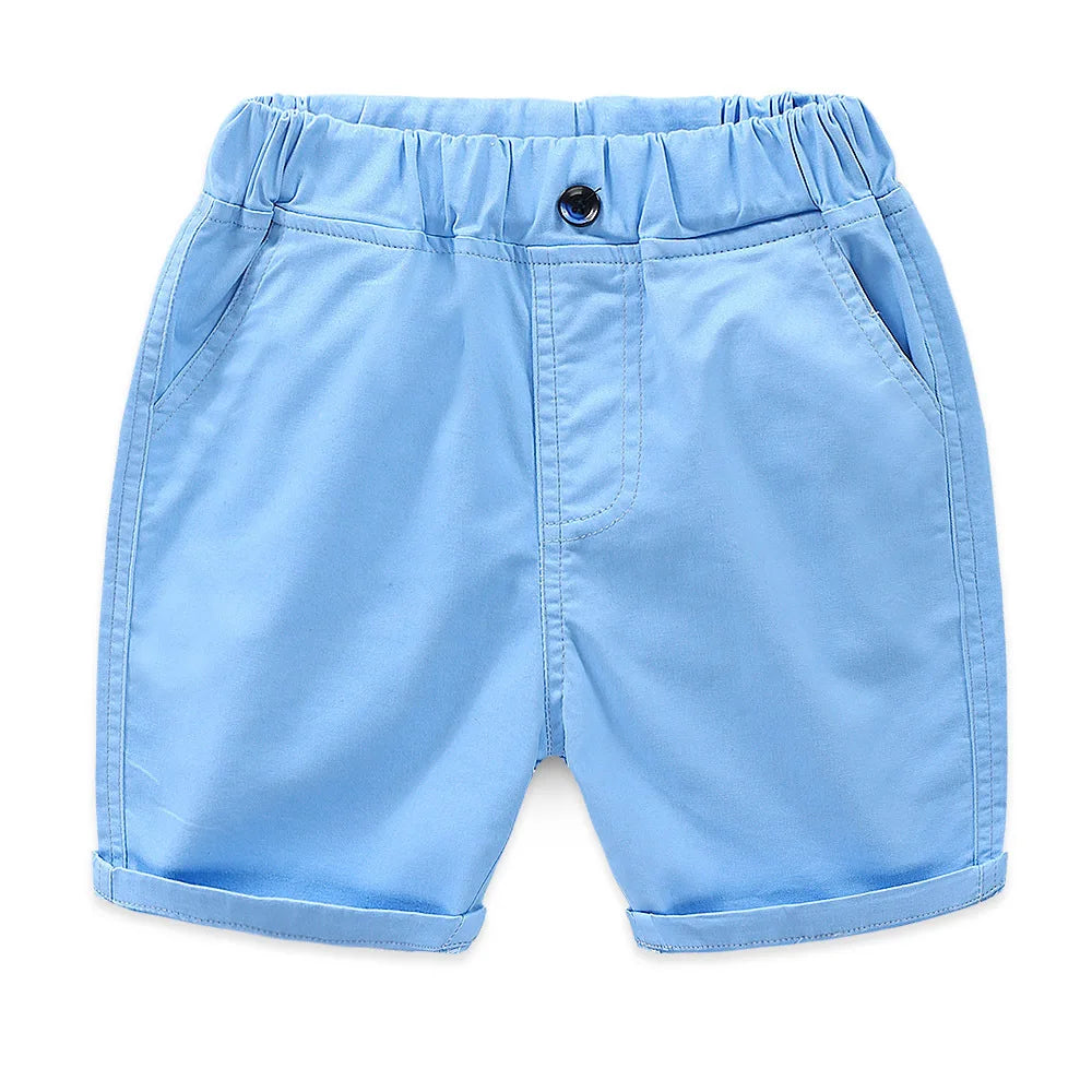 DE PEACH New Kids Boys Casual Shorts Summer Solid Color Cotton Baby Girls Loose