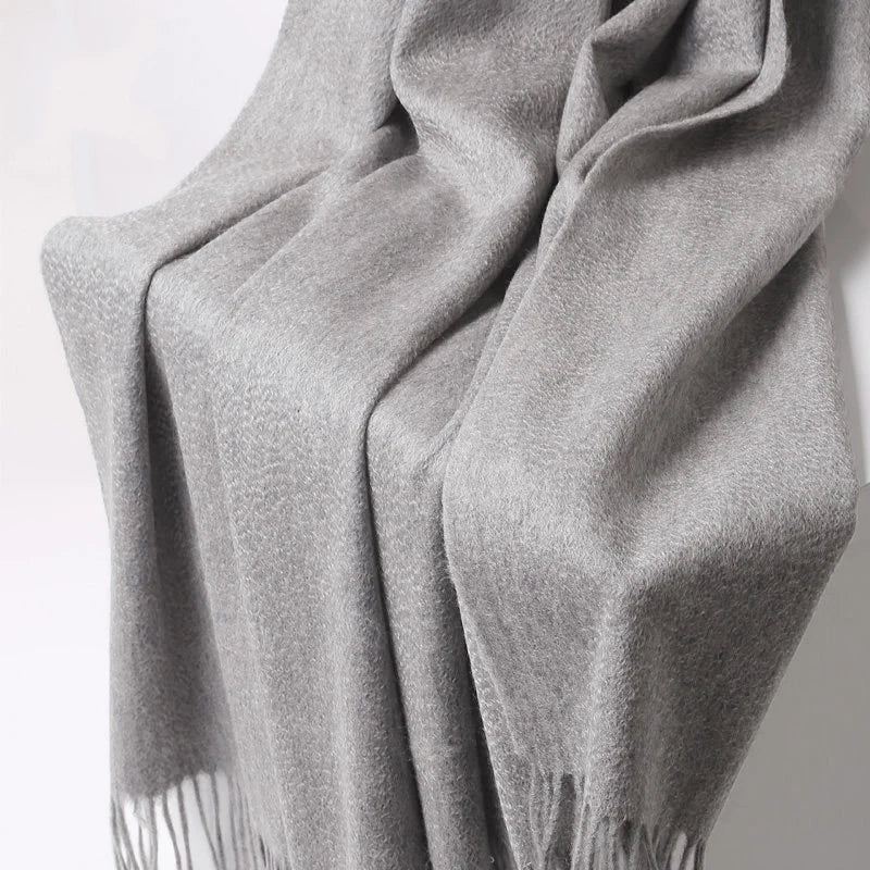 Pashmina Cape Scarf Stripe — Cashmere Shawl Poncho Statement Wrap, Autumn Editorial Piece — view 2 of scarves & wraps
