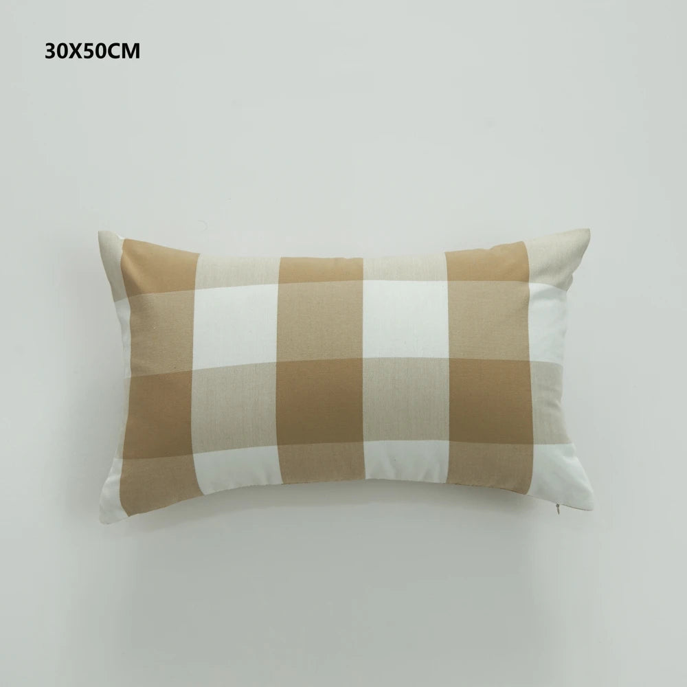 Plaid Sofa Cushion Cover &mdash; 30&times;50 &amp; 45&times;45 cm Multi-Color Stripe Pillowcase